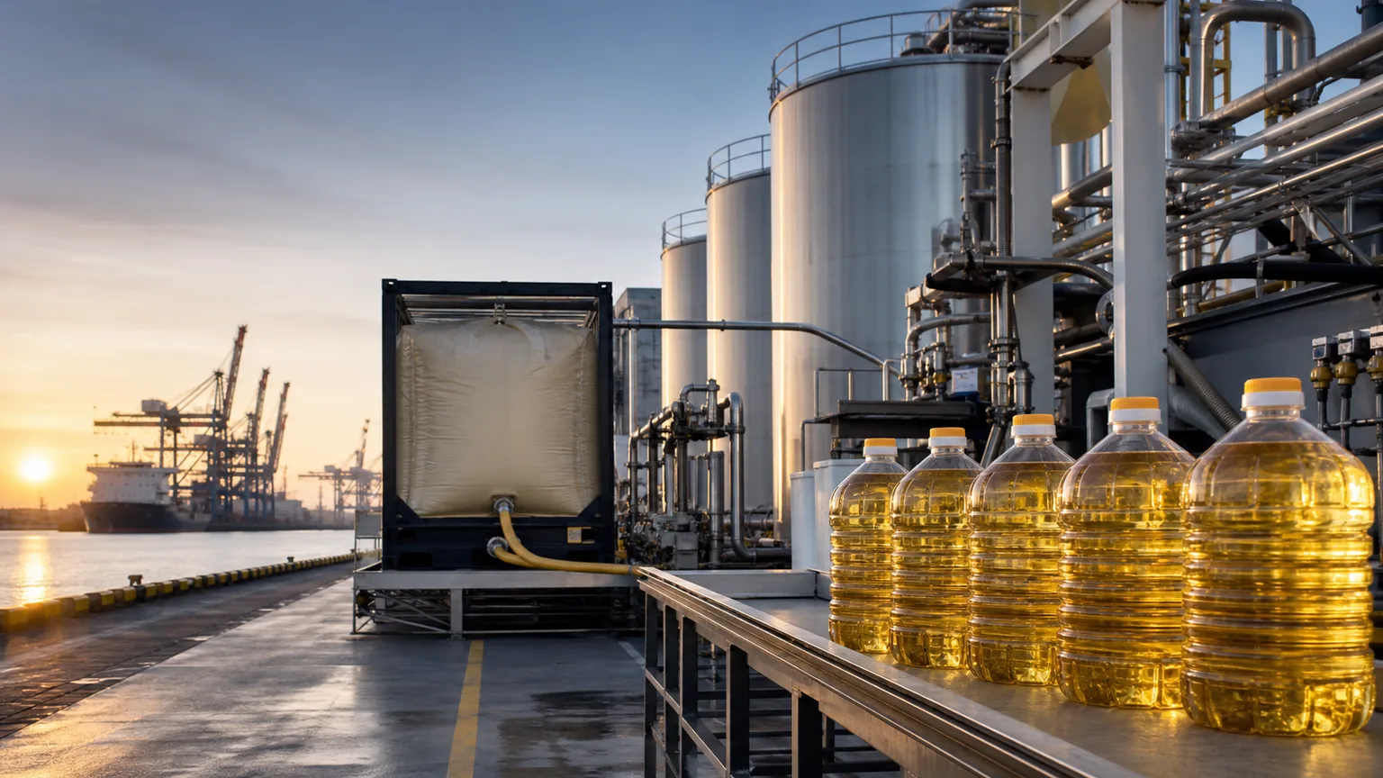 Bulk edible oil sourcing and international delivery coordination